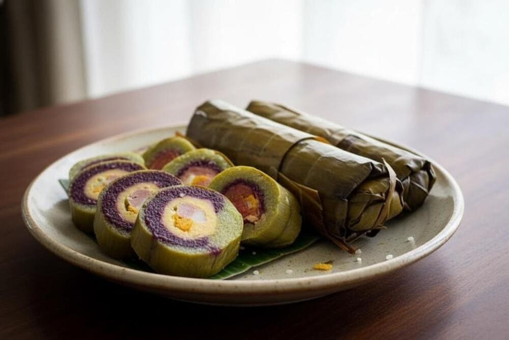 Bánh tét lá cẩm là món quà ý nghĩa, thể hiện nét văn hóa ẩm thực dân dã của Cần Thơ